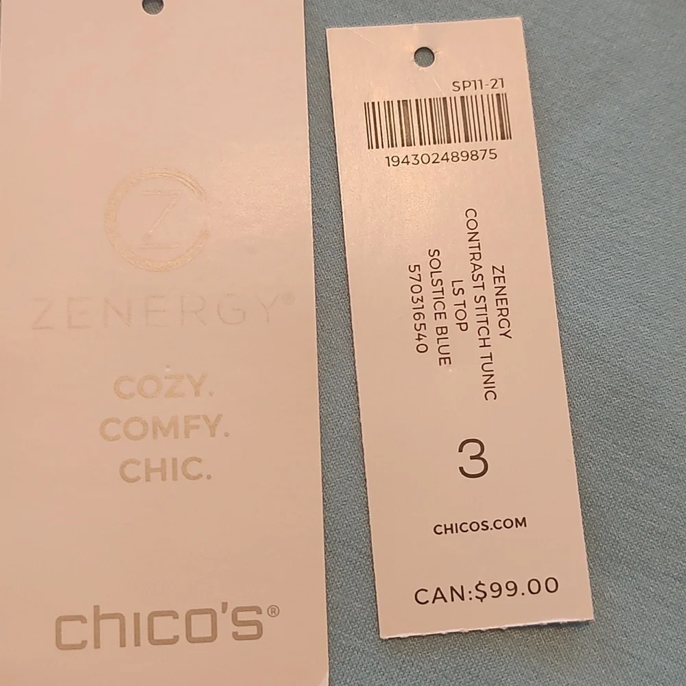 Chicos Zenergy Sweat Shirt w tags - Picture 4 of 7